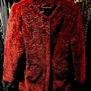 Textured faux fur coat/jacket